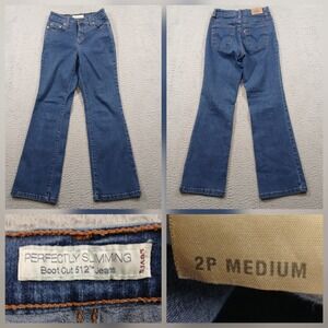 Levi's 512 Perfectly Slimming Boot Cut Jeans Blue Women's 2P Medium EUC
